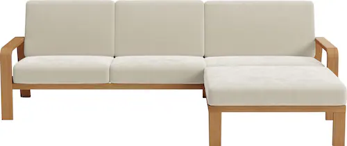 sit&more Ecksofa "Kolding L-Form", Armlehnen aus Buchenholz in natur, versc günstig online kaufen