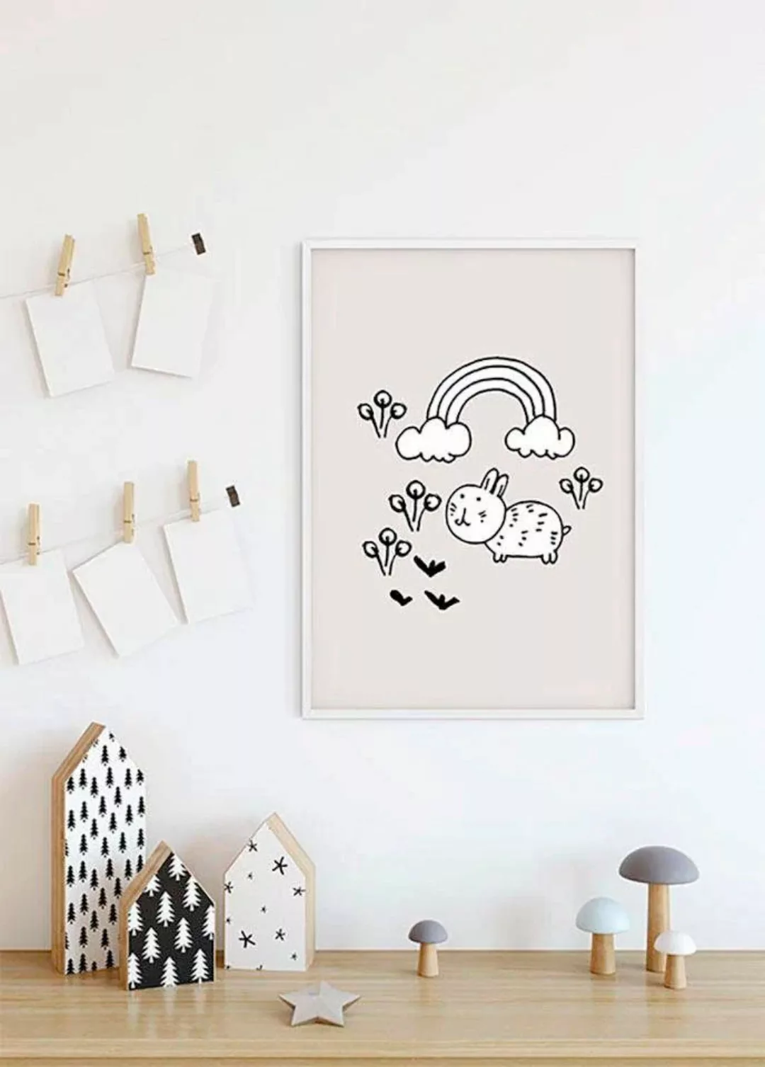 Komar Poster »Scribble Bunny«, Tiere, (1 St.), Kinderzimmer, Schlafzimmer, günstig online kaufen