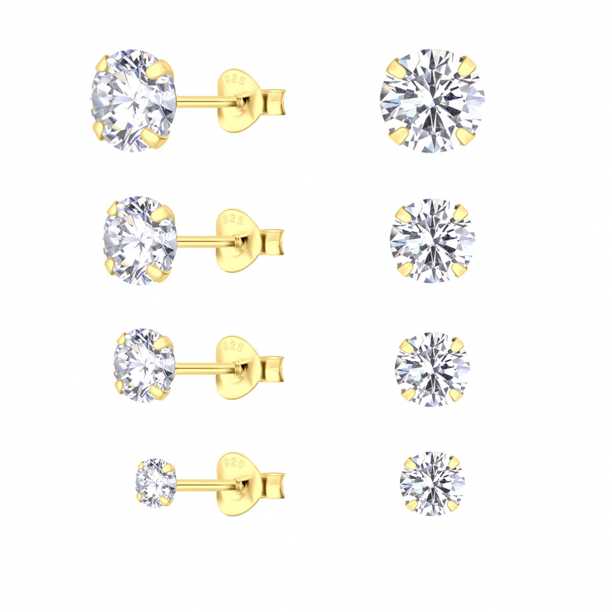 ALEXANDER YORK Ohrstecker-Set Zirkonia in Gold, günstig online kaufen