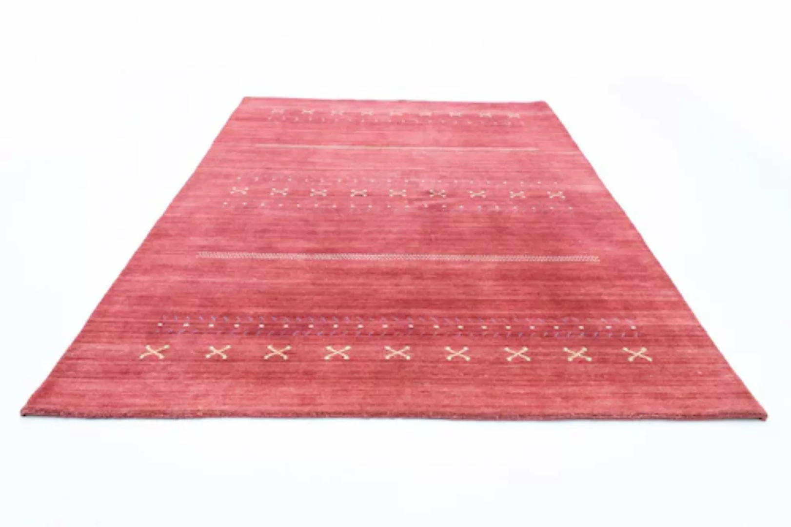 morgenland Wollteppich »Loribaft Teppich handgewebt rot«, rechteckig, Kurzf günstig online kaufen