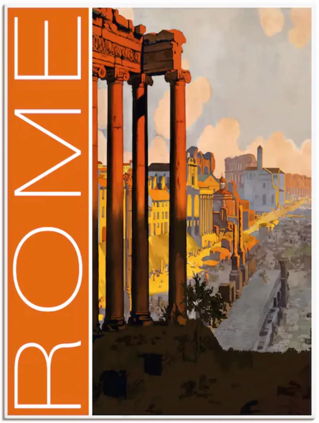 Artland Leinwandbild "Rom Vintage Reiseplakat", Italien, (1 St.) günstig online kaufen