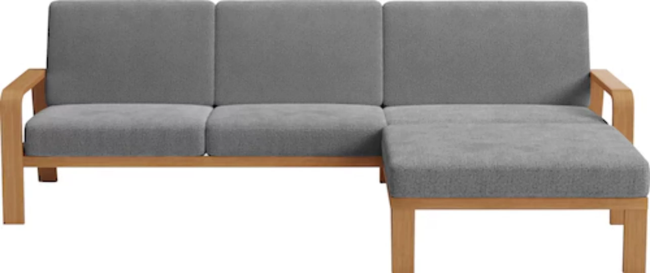 sit&more Ecksofa "Kolding L-Form", Armlehnen aus Buchenholz in natur, versc günstig online kaufen