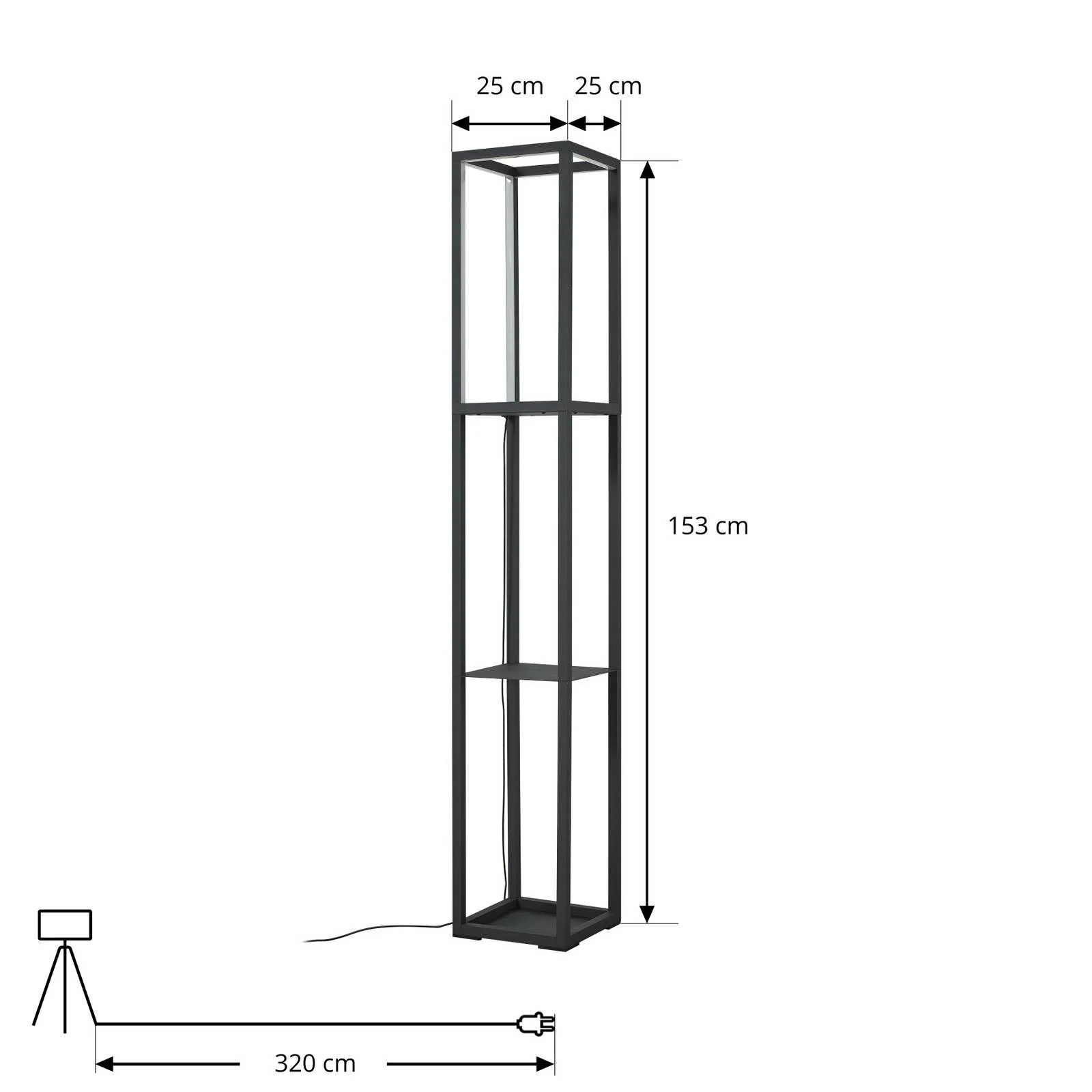 Lindby LED-Stehleuchte Birta, stehend, Regal, Höhe 155 cm günstig online kaufen