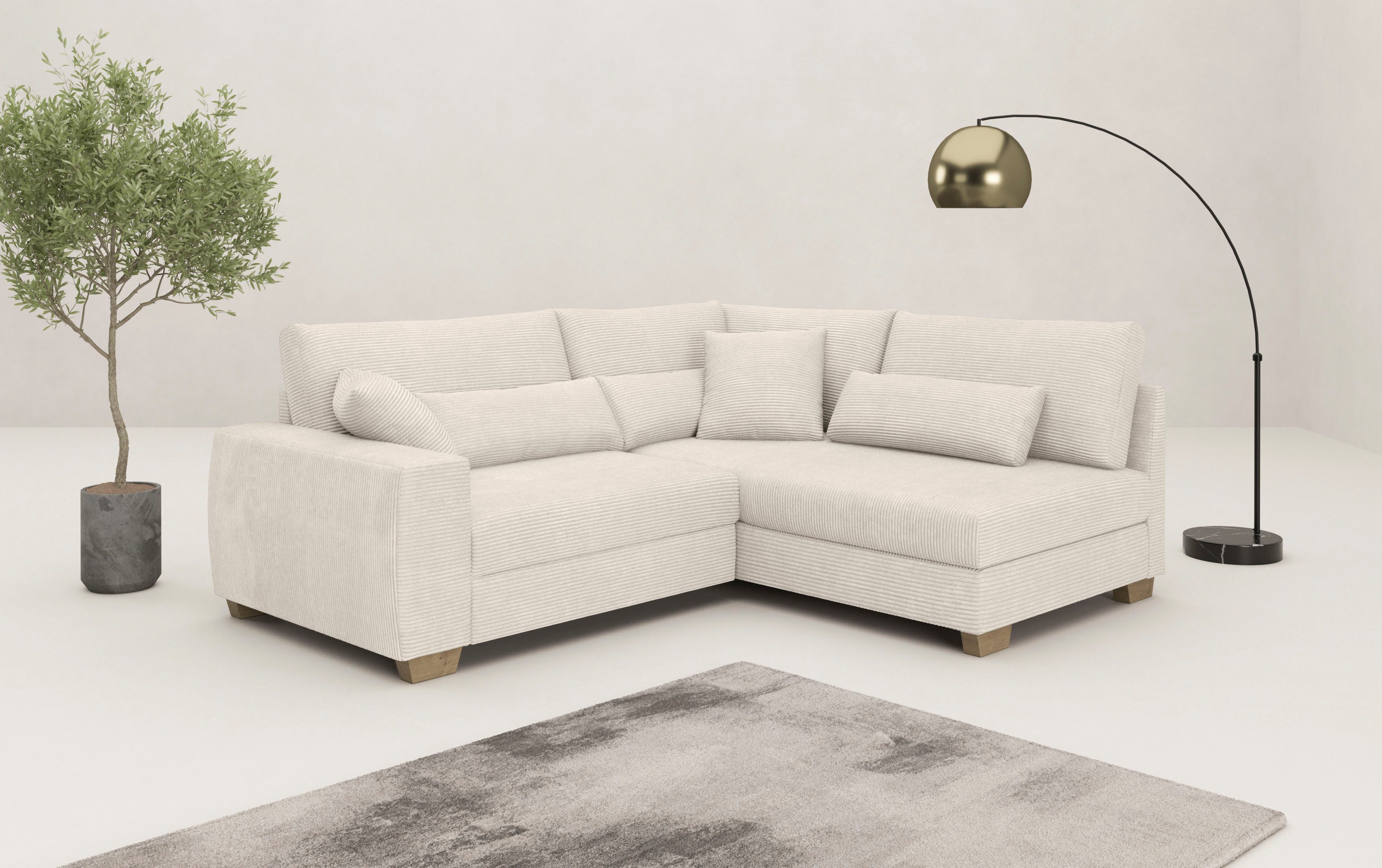 Mr. Couch Ecksofa "Helena L-Form", Mit Federkern, wahlweise mit Bettfunktio günstig online kaufen