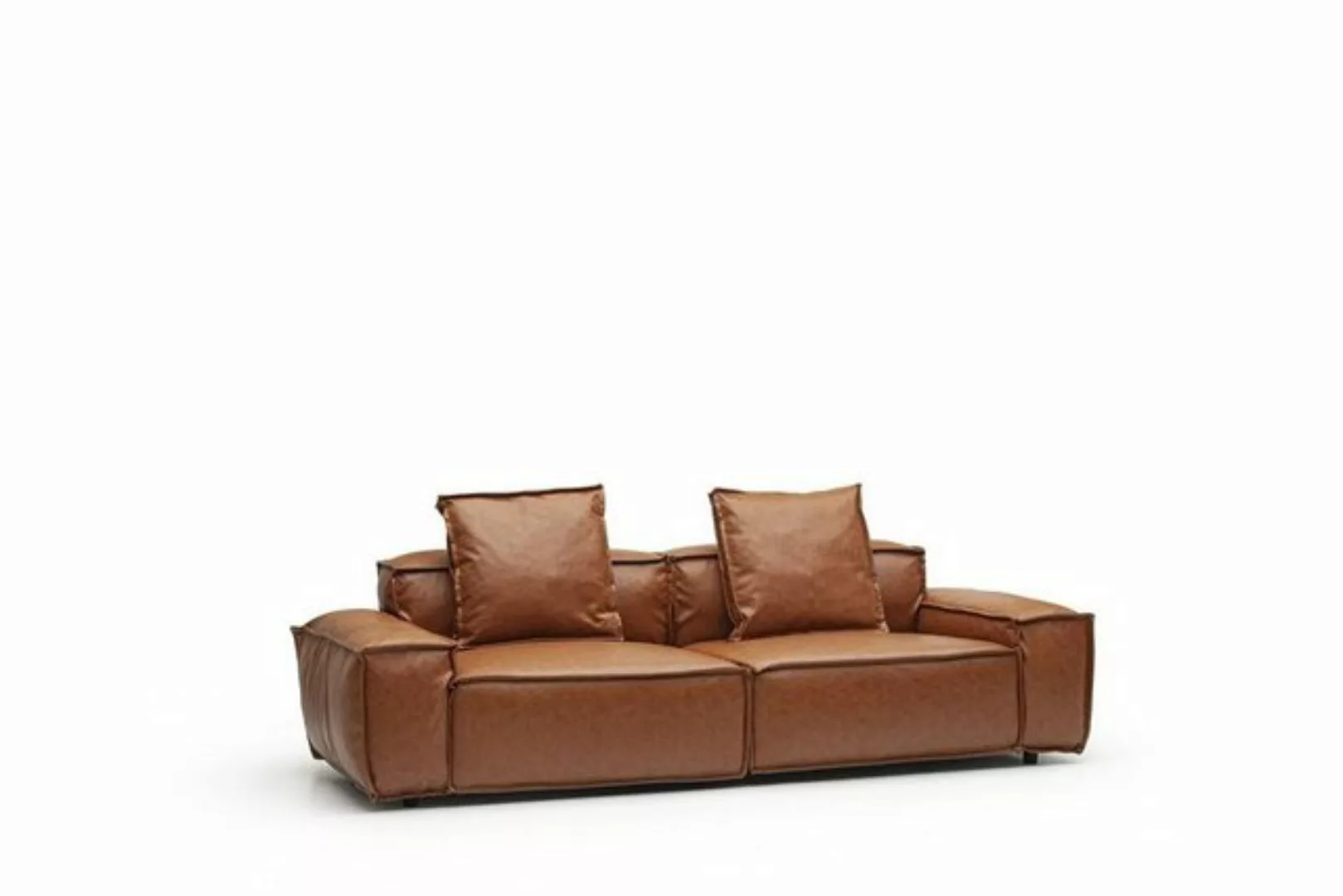 JVmoebel 3-Sitzer Dreisitzer Couch Sitzpolster Braune Gemütliche Sofas Wohn günstig online kaufen