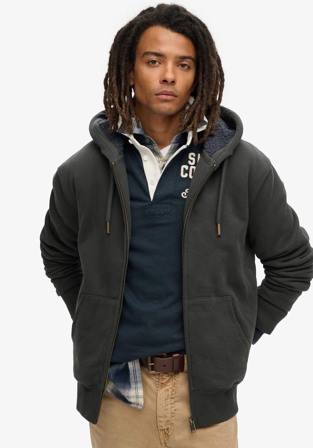 Superdry Kapuzensweatjacke "Borg Lined Ziphood" günstig online kaufen