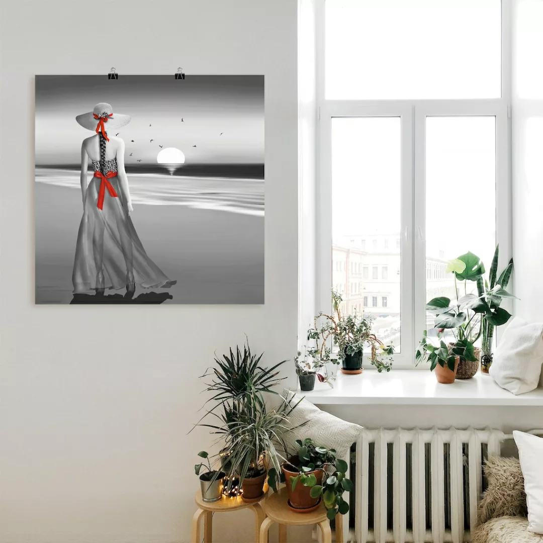 Artland Wandbild "Ein Blick zurück aufs Meer", Frau, (1 St.), als Alubild, günstig online kaufen