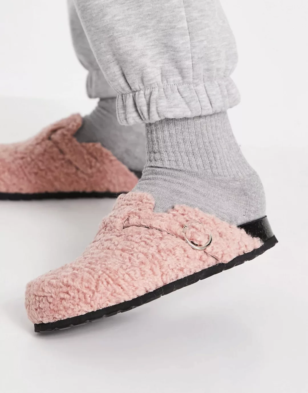 Kaltur – Clog-Schuhe aus rosa Teddyfell günstig online kaufen