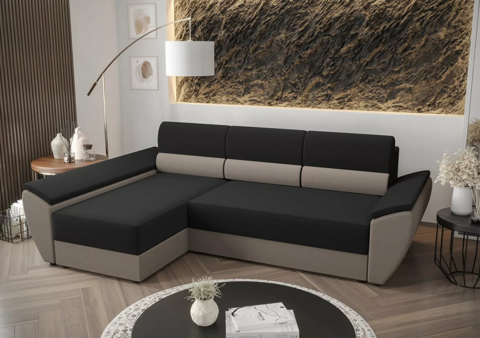 ALTDECOR Ecksofa REB-L3, Couch mit Schlaffunktion, Stauraum Wohnlandschaft günstig online kaufen