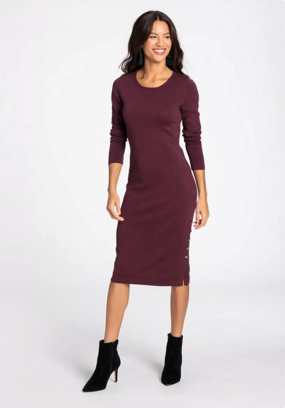 Laura Scott Strickkleid Mit eleganter Knopfleiste - NEUE KOLLEKTION günstig online kaufen