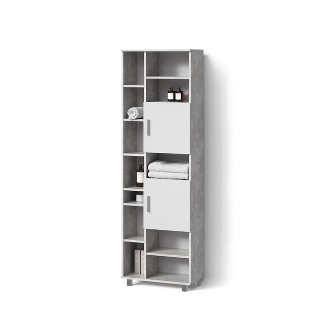 Livinity® Hochschrank Eisak, Beton/Grau, 60 x 190 cm günstig online kaufen