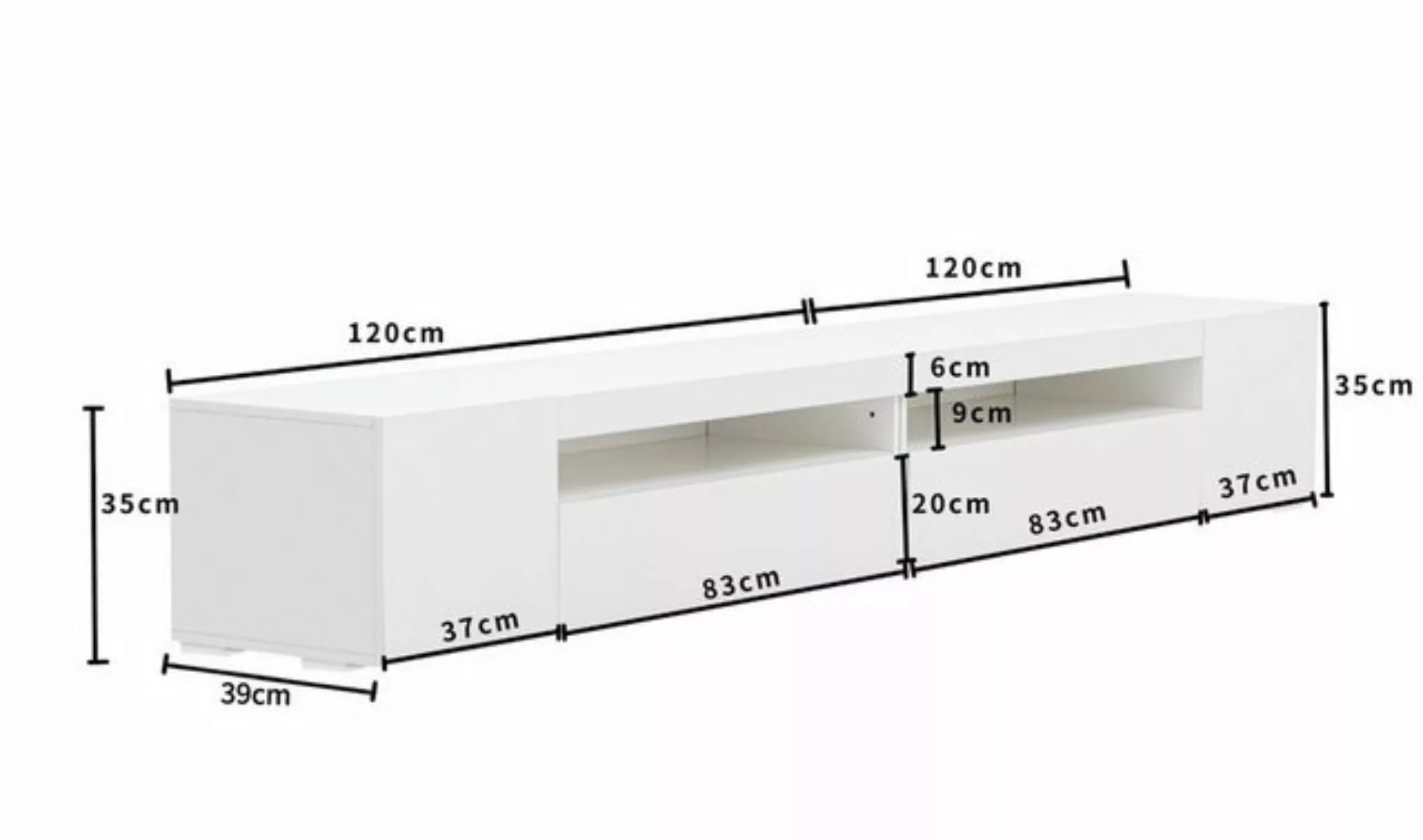 Fangqi TV-Schrank Moderner TV-Schrank, helles Panel, variable LED-Beleuchtu günstig online kaufen