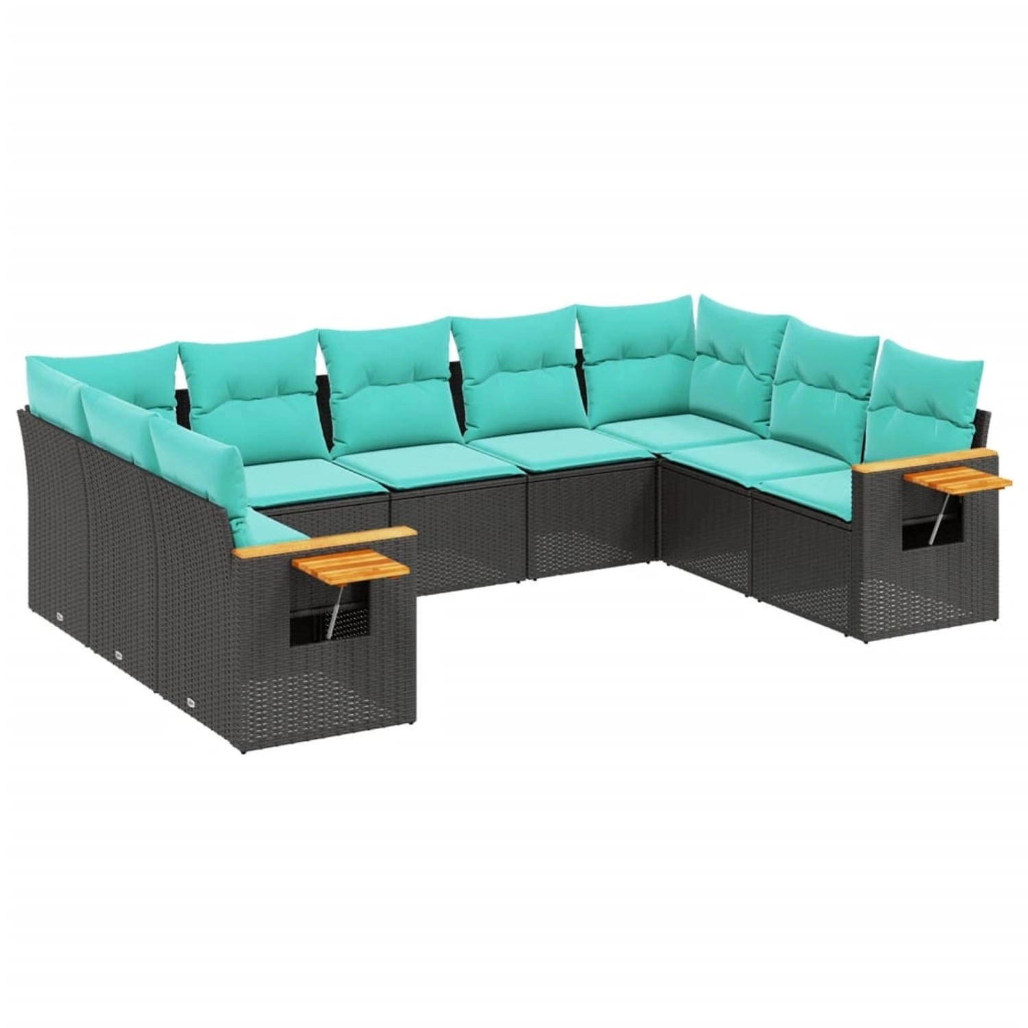 vidaXL 9-Tlg Garten-Sofagarnitur mit Kissen Schwarz Poly Rattan 3227114 günstig online kaufen