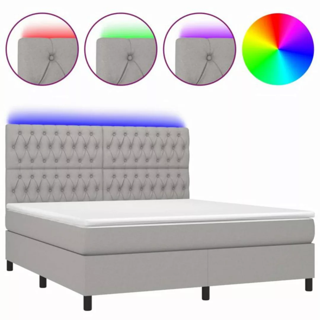 vidaXL Boxspringbett Bett Boxspringbett mit Matratze & LED Stoff (180 x 200 günstig online kaufen