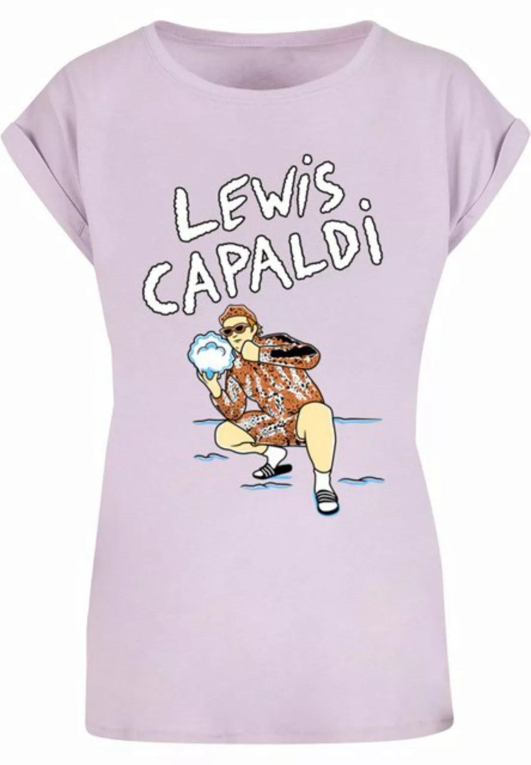 Merchcode T-Shirt Merchcode Damen Ladies Lewis Capaldi - Snowleopard T-Shir günstig online kaufen