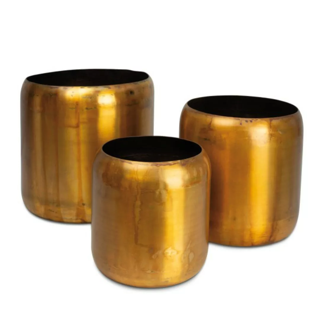 Aurum goldener Übertopf - Cylinderform 3-er Set günstig online kaufen