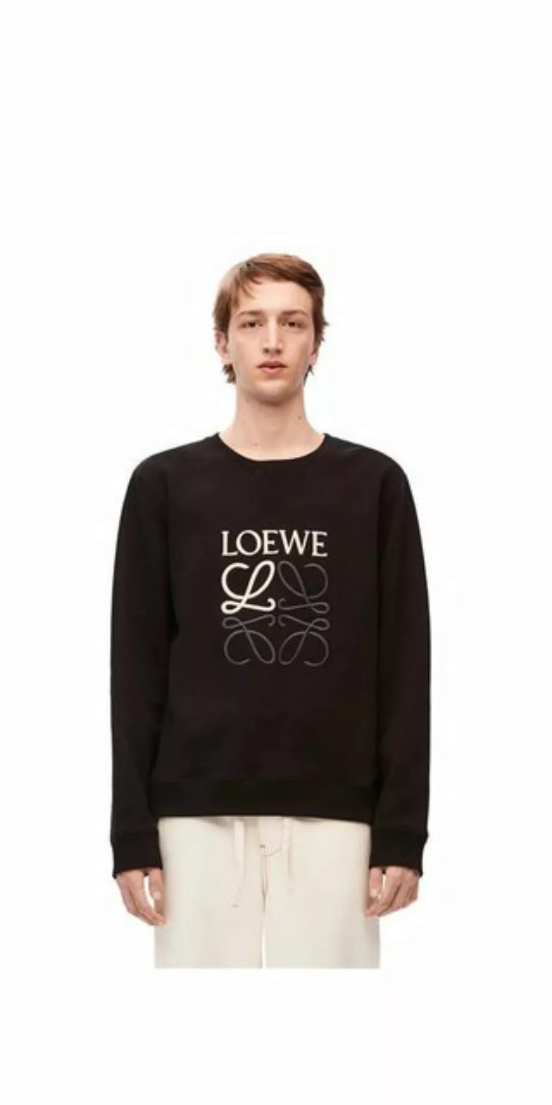 Loewe Rundhalspullover LOEWE Anagram Sweatshirt Schwarz Herren XL günstig online kaufen