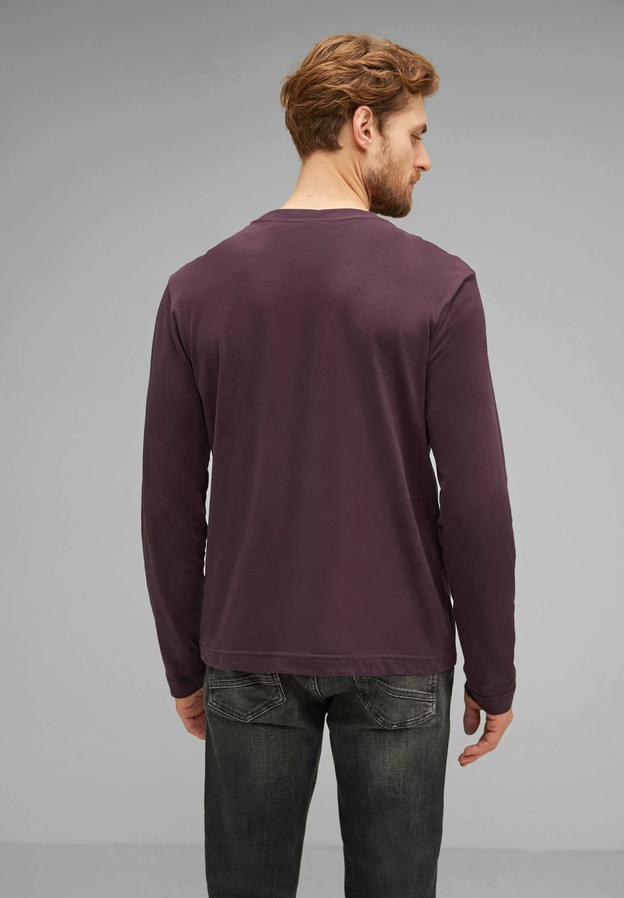 STREET ONE MEN Langarmshirt, mit Rundhalsausschnitt günstig online kaufen