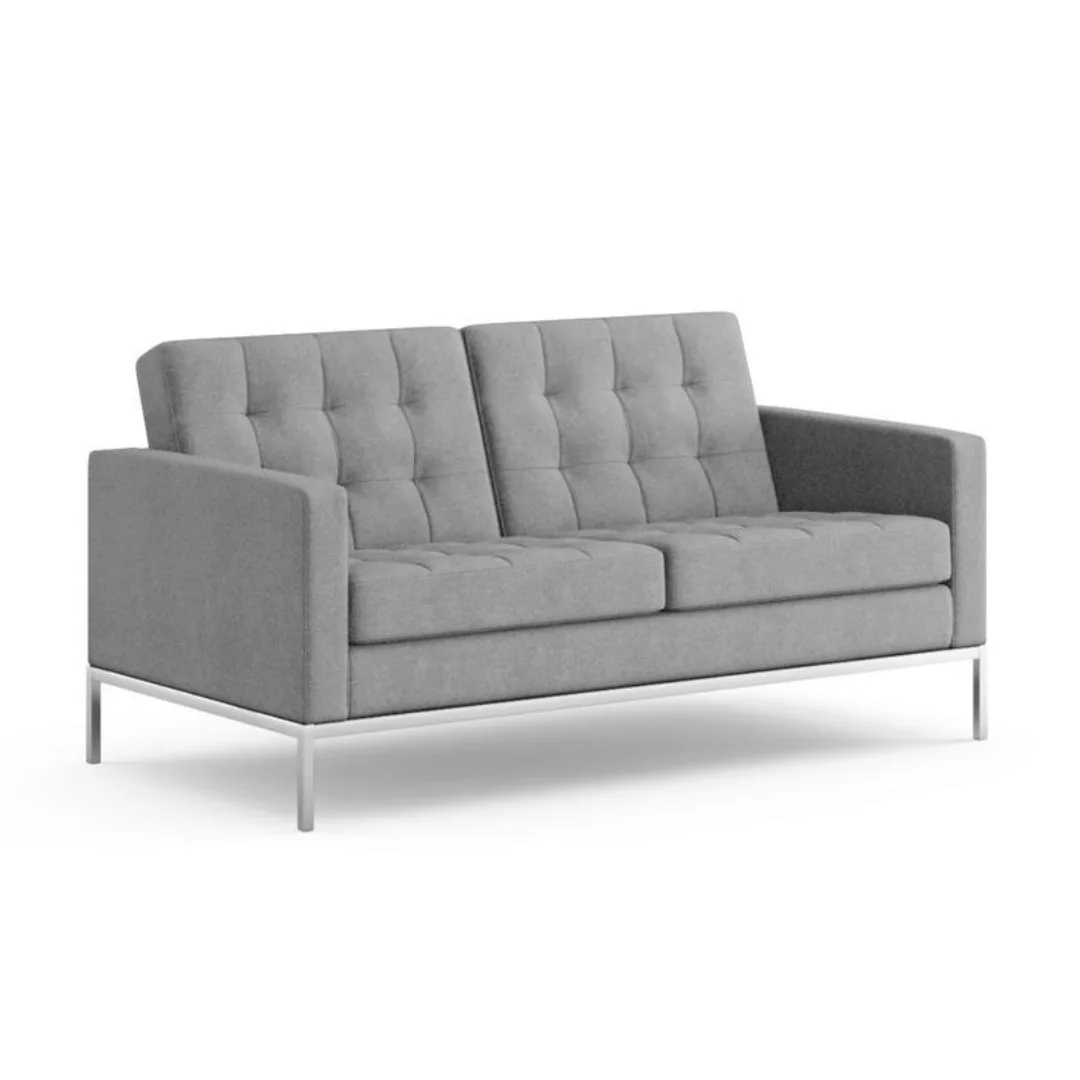 Knoll International - Florence Knoll 2-Sitzer Sofa - silbergrau/Gestell chr günstig online kaufen