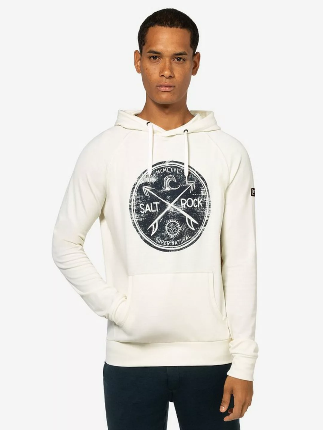 SUPER.NATURAL Hoodie für Herren, Merino SALT&ROCK Meer Motiv, mit Tasche günstig online kaufen