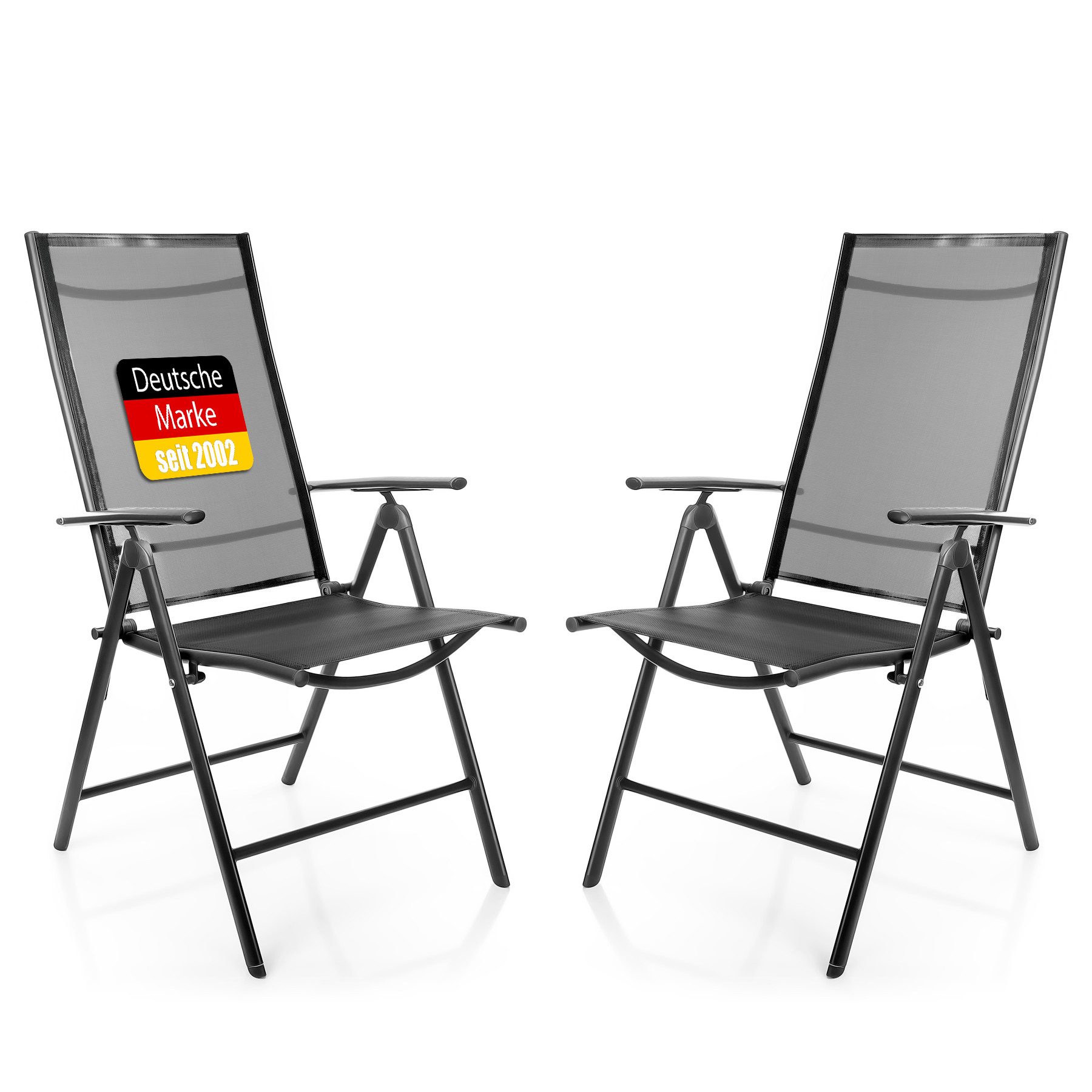 BigDean Gartenstuhl 2 Stück Balkonstühle dunkelgrau günstig online kaufen