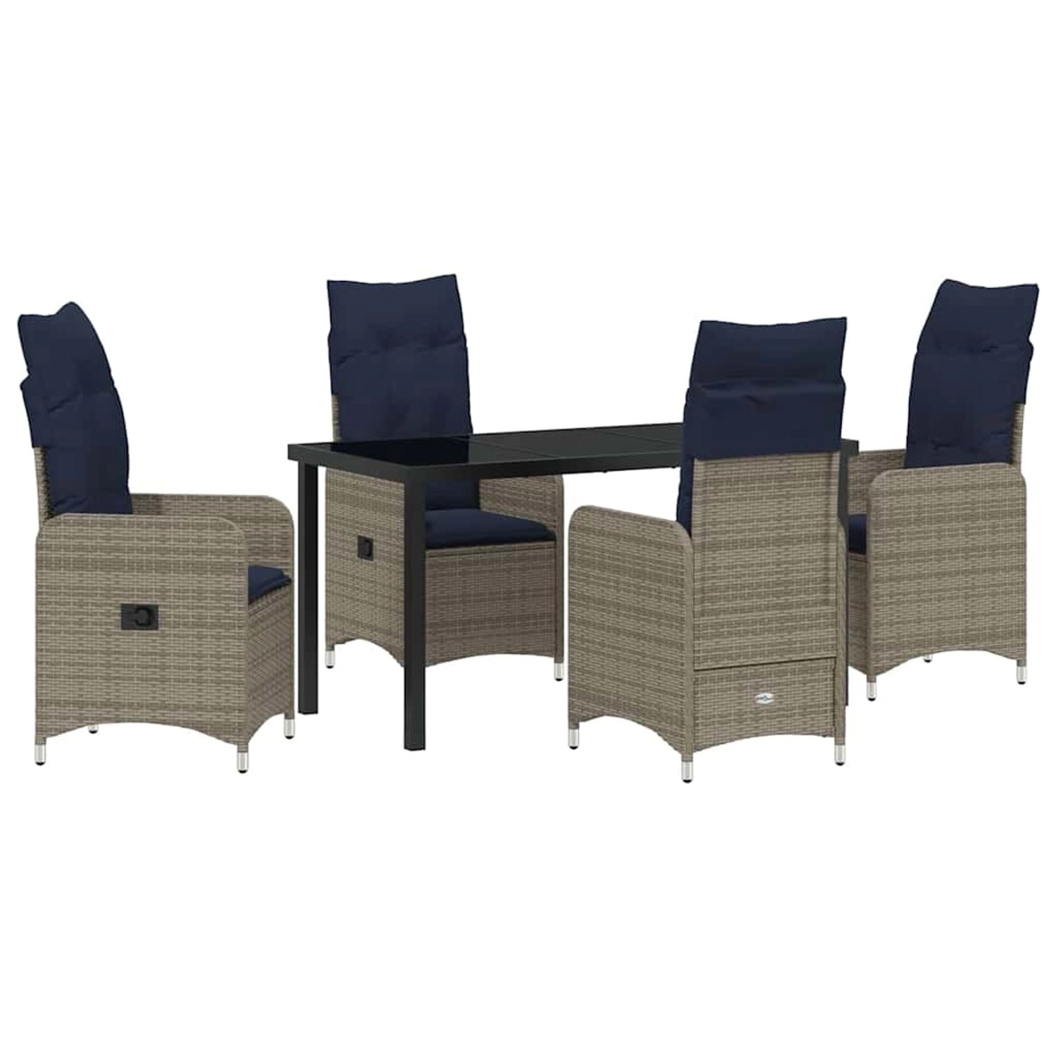 vidaXL Garten Essgruppe 5-Tlg Grau Poly-Rattan 3379690 günstig online kaufen