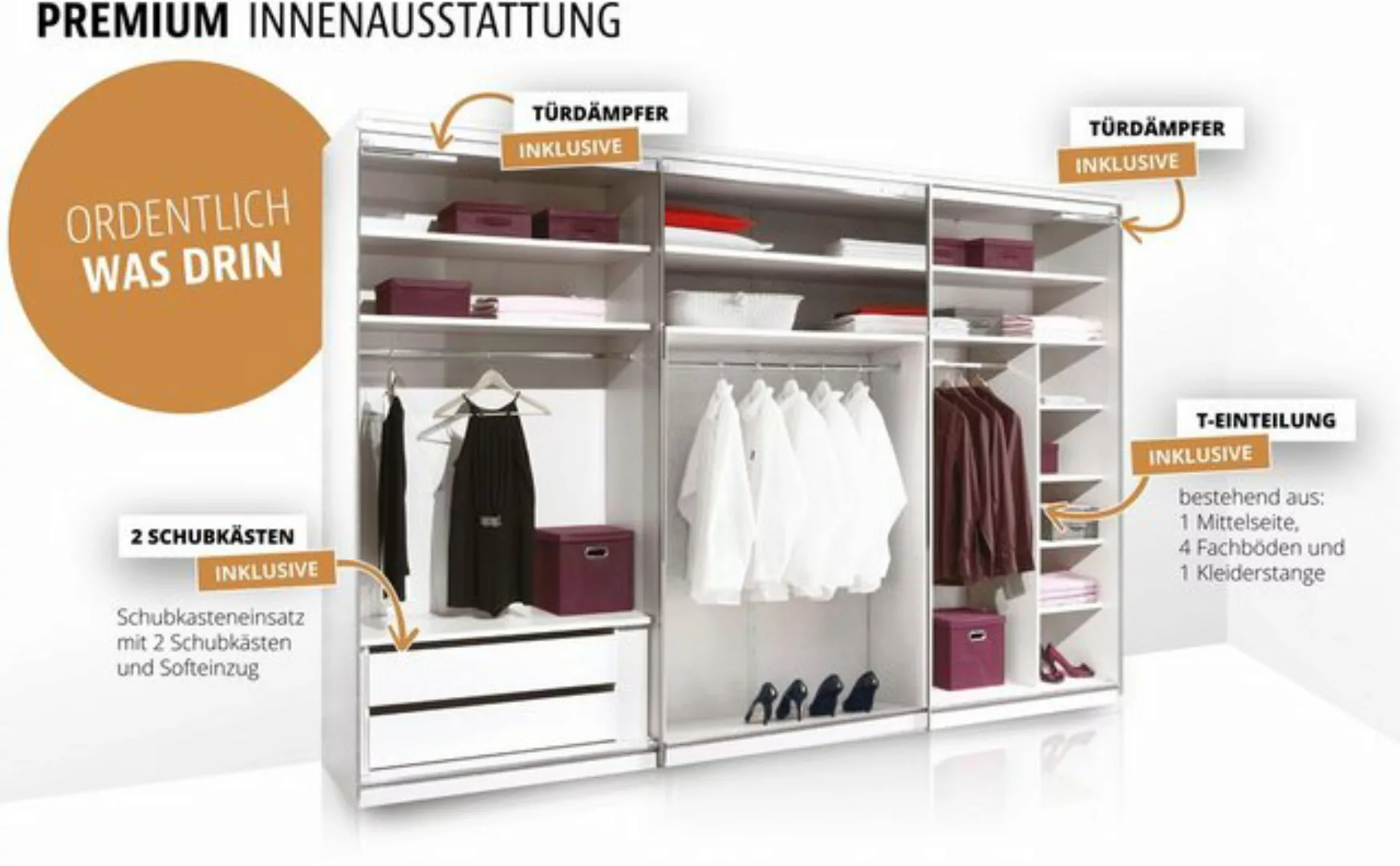 STAUD Schwebetürenschrank Includo Glas, Made in Germany günstig online kaufen