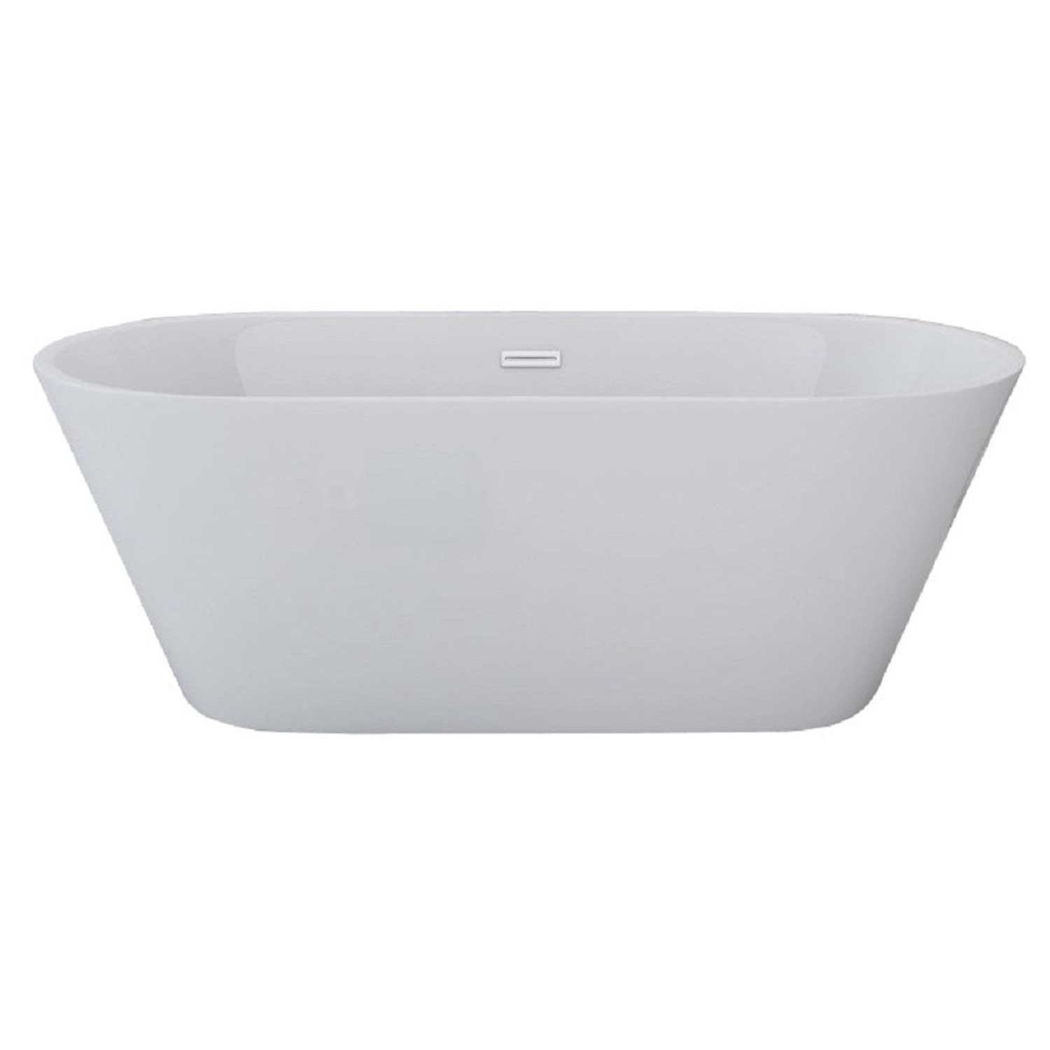 Jet-Line Freistehende Badewanne Lausanne II in Weiß mit Integriertem Überla günstig online kaufen