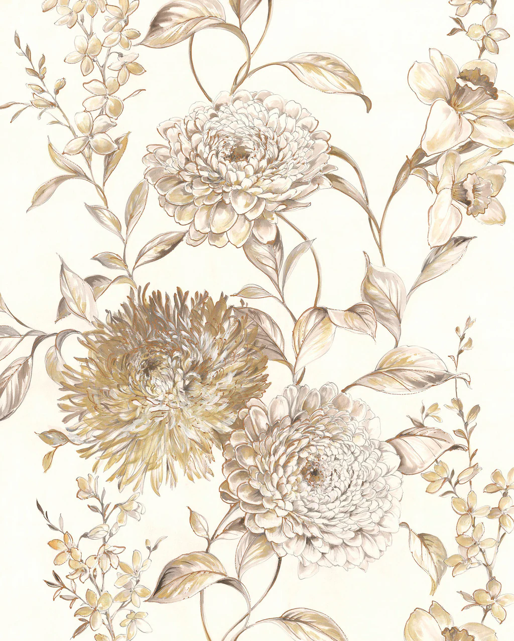 Komar Fototapete »Vlies Fototapete - Vintage Chrysanthemum - Größe 200 x 25 günstig online kaufen
