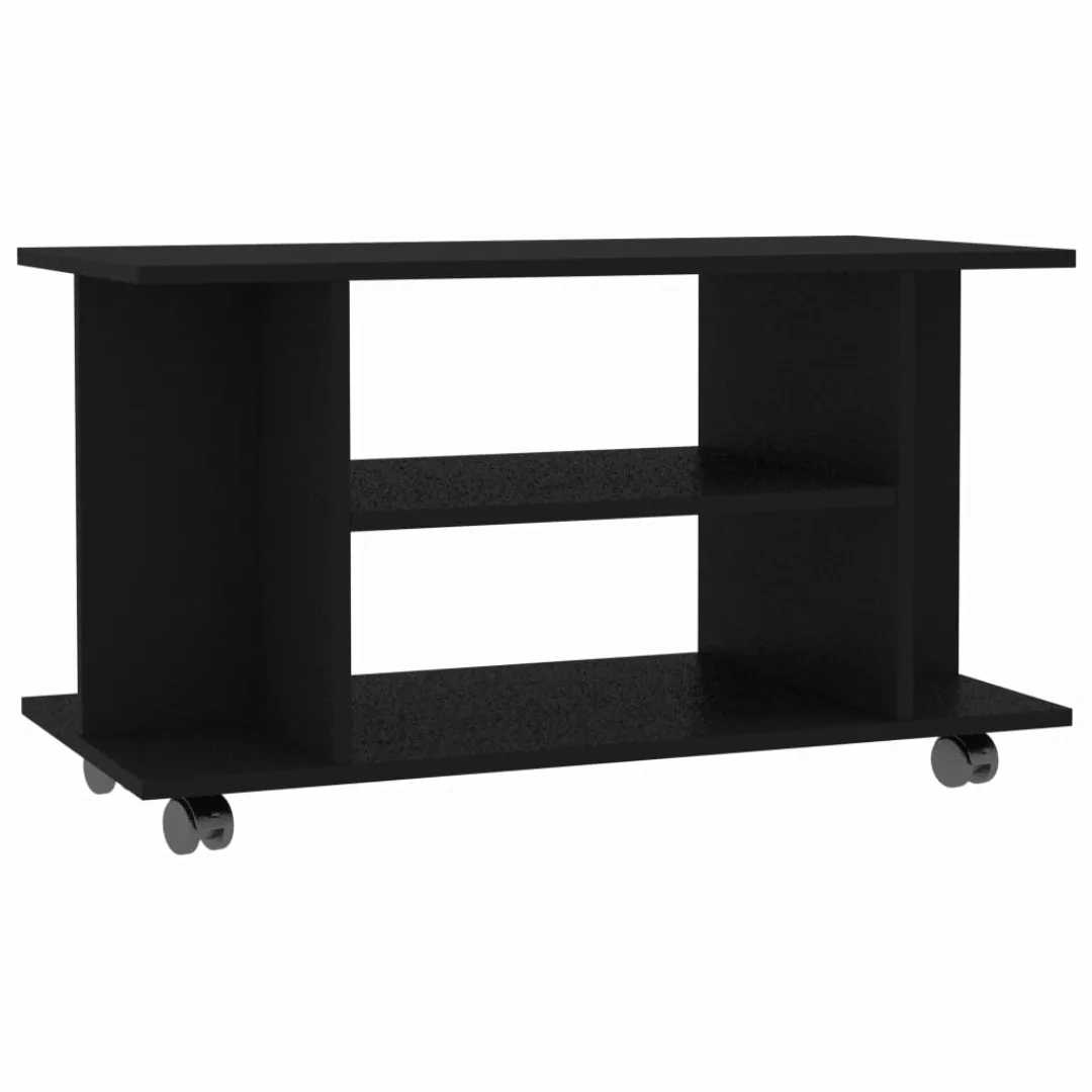 Tv-schrank Mit Rollen Schwarz 80×40×40 Cm Spanplatte günstig online kaufen