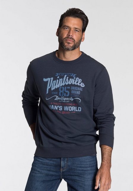 Man's World Sweatshirt Langarm, lässiger Print, Rundhals, aus Baumwollmisch günstig online kaufen