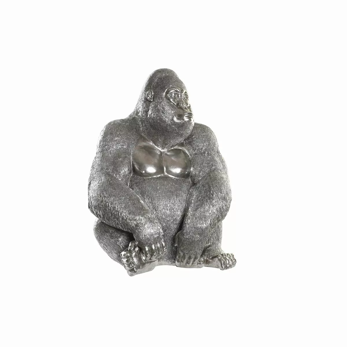 Deko-figur Dkd Home Decor Silberfarben Harz Gorilla (46 X 40 X 61 Cm) günstig online kaufen