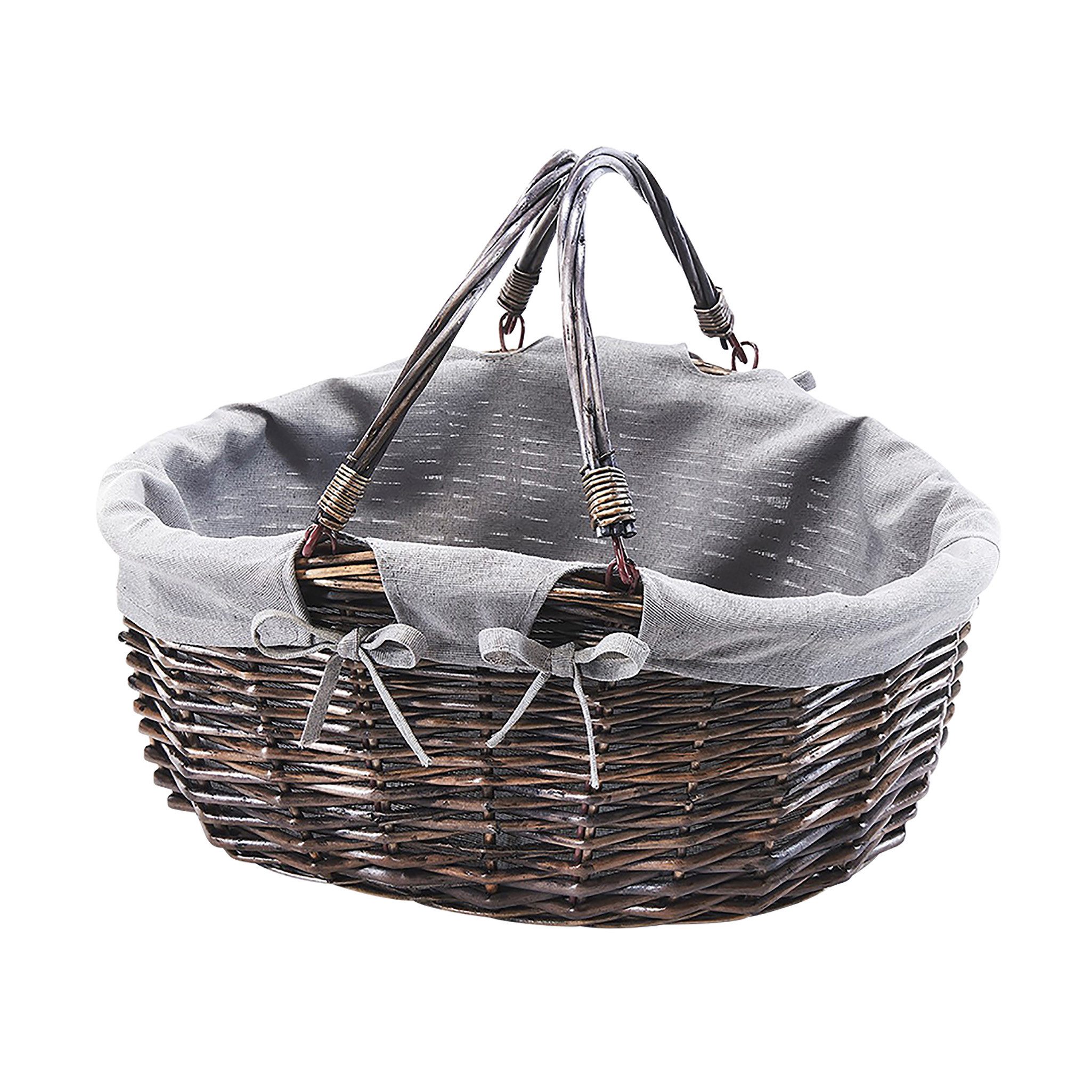 Kobolo Einkaufskorb Weidenkorb oval mit Klapphenkeln günstig online kaufen