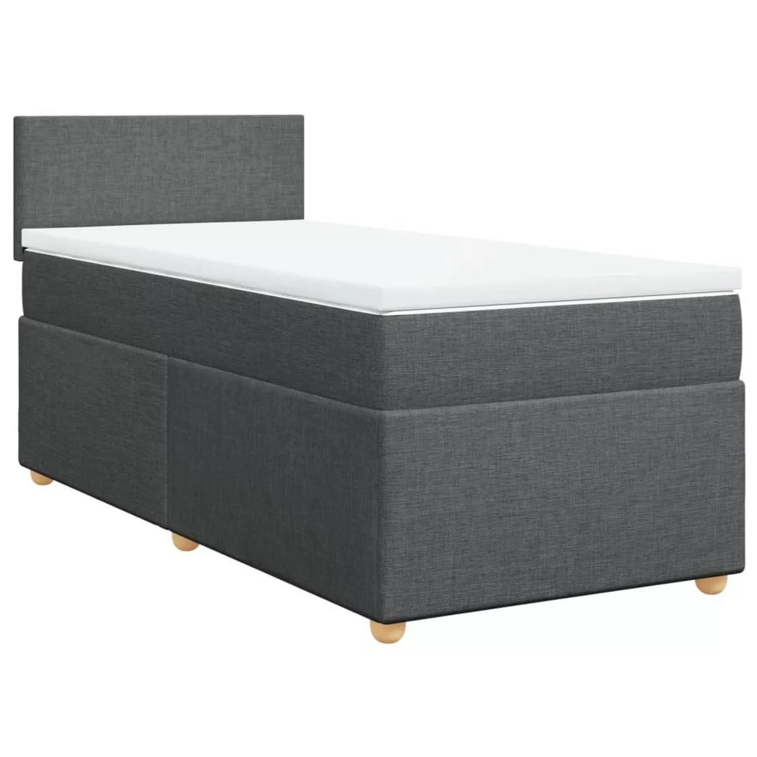 vidaXL Boxspringbett, Boxspringbett mit Matratze Dunkelgrau 90x190 cm Stoff günstig online kaufen