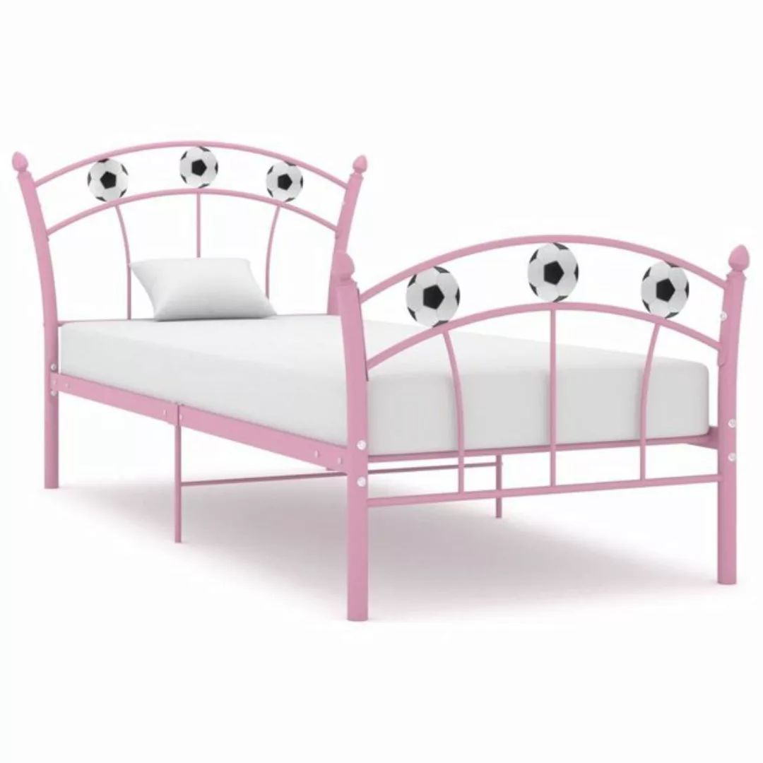 furnicato Bett Einzelbett mit Fußball-Design Rosa Metall 90x200 cm günstig online kaufen