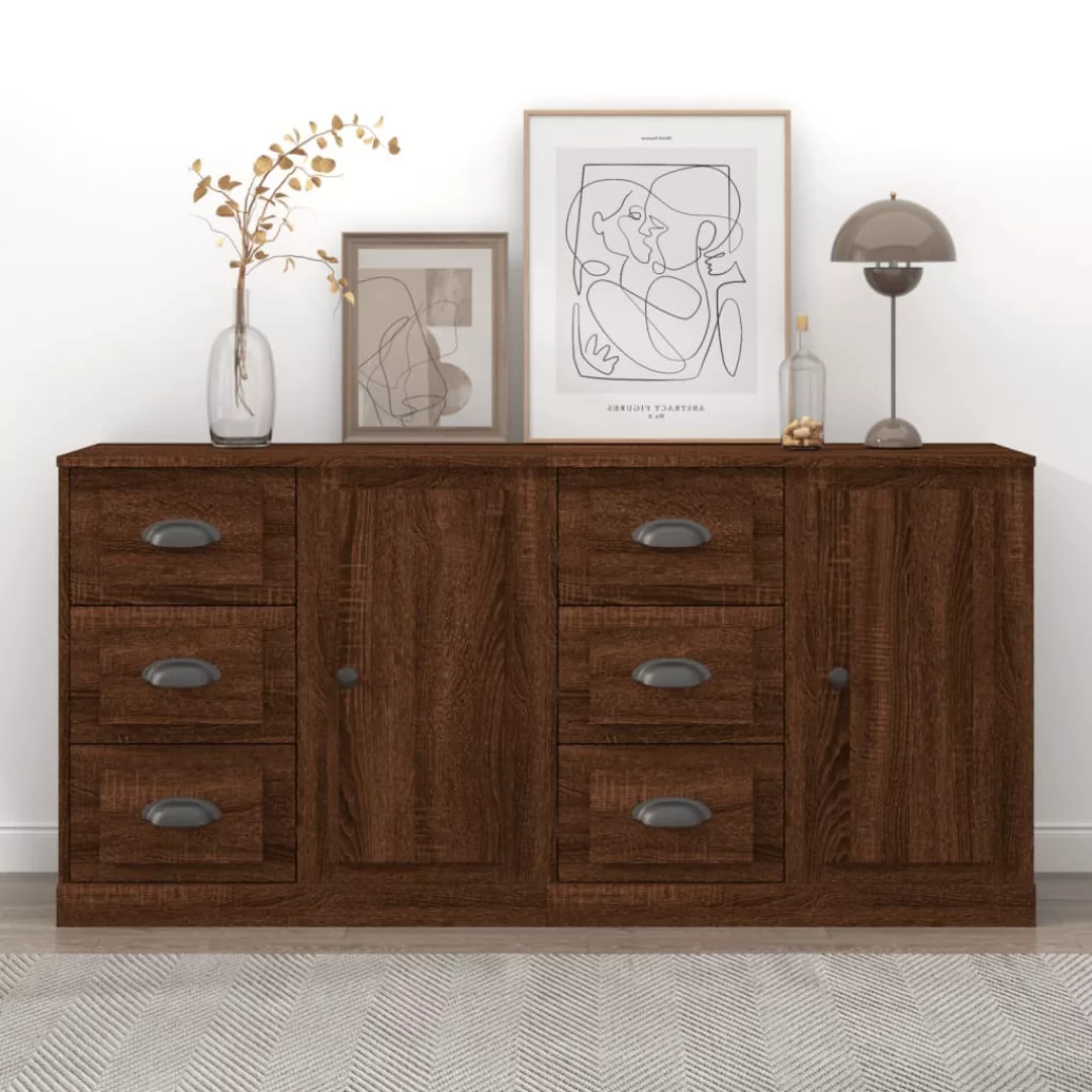 Vidaxl Sideboards 2 Stk. Braun Eichen-optik Holzwerkstoff günstig online kaufen