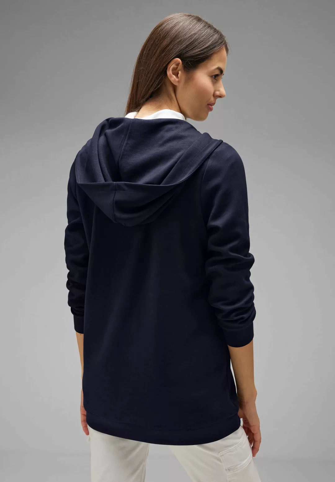 STREET ONE Kapuzensweatjacke, in Unifarbe günstig online kaufen