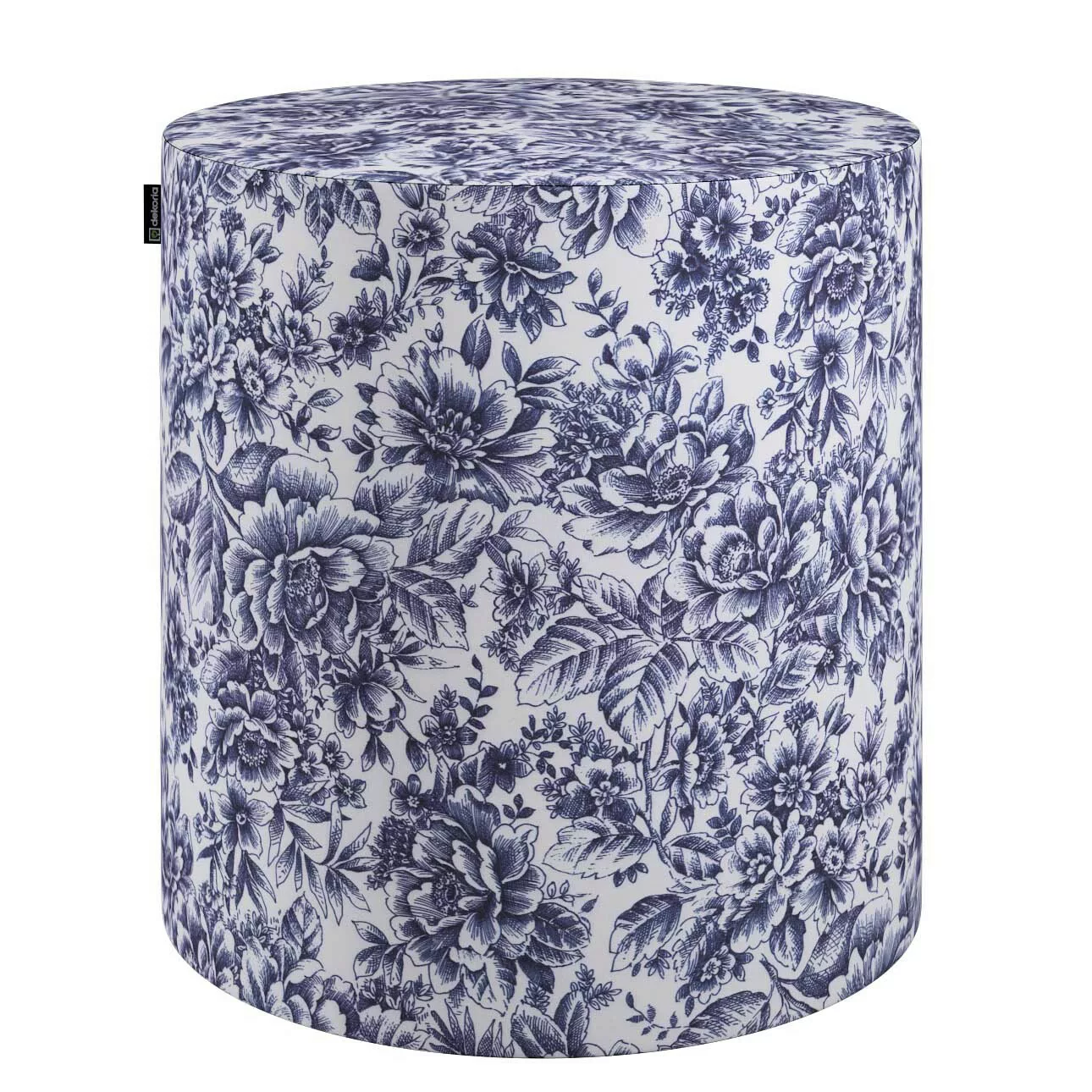 Pouf Barrel, weiß-blau, ø40 cm x 40 cm, Gardenia (144-04) günstig online kaufen