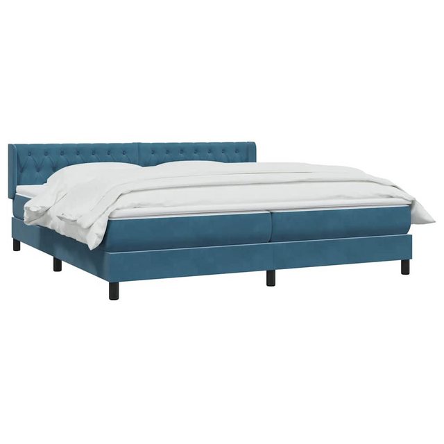 vidaXL Bett Boxspringbett mit Matratze Dunkelblau 200x220 cm Samt günstig online kaufen