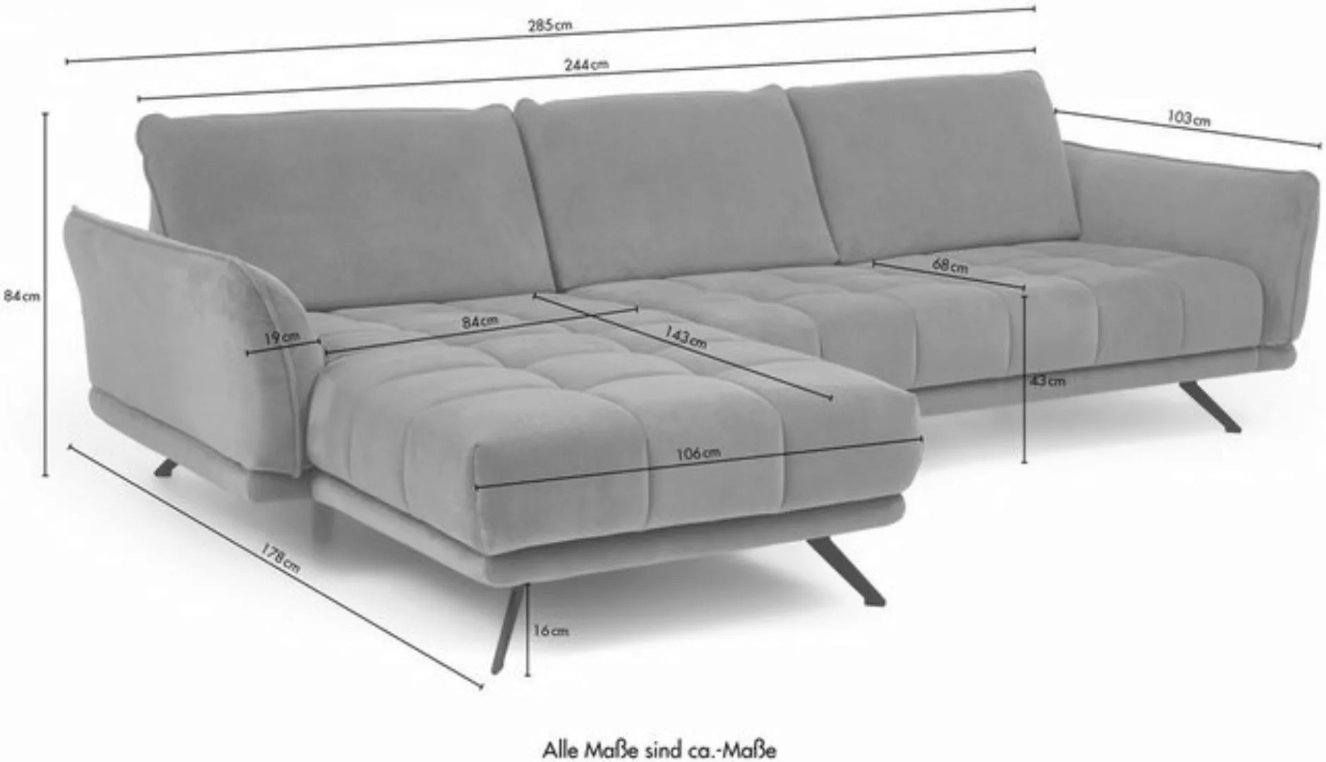 Die PlanBar Ecksofa MP-IN20041 L-Form, optional Sitztiefenverstellung und K günstig online kaufen