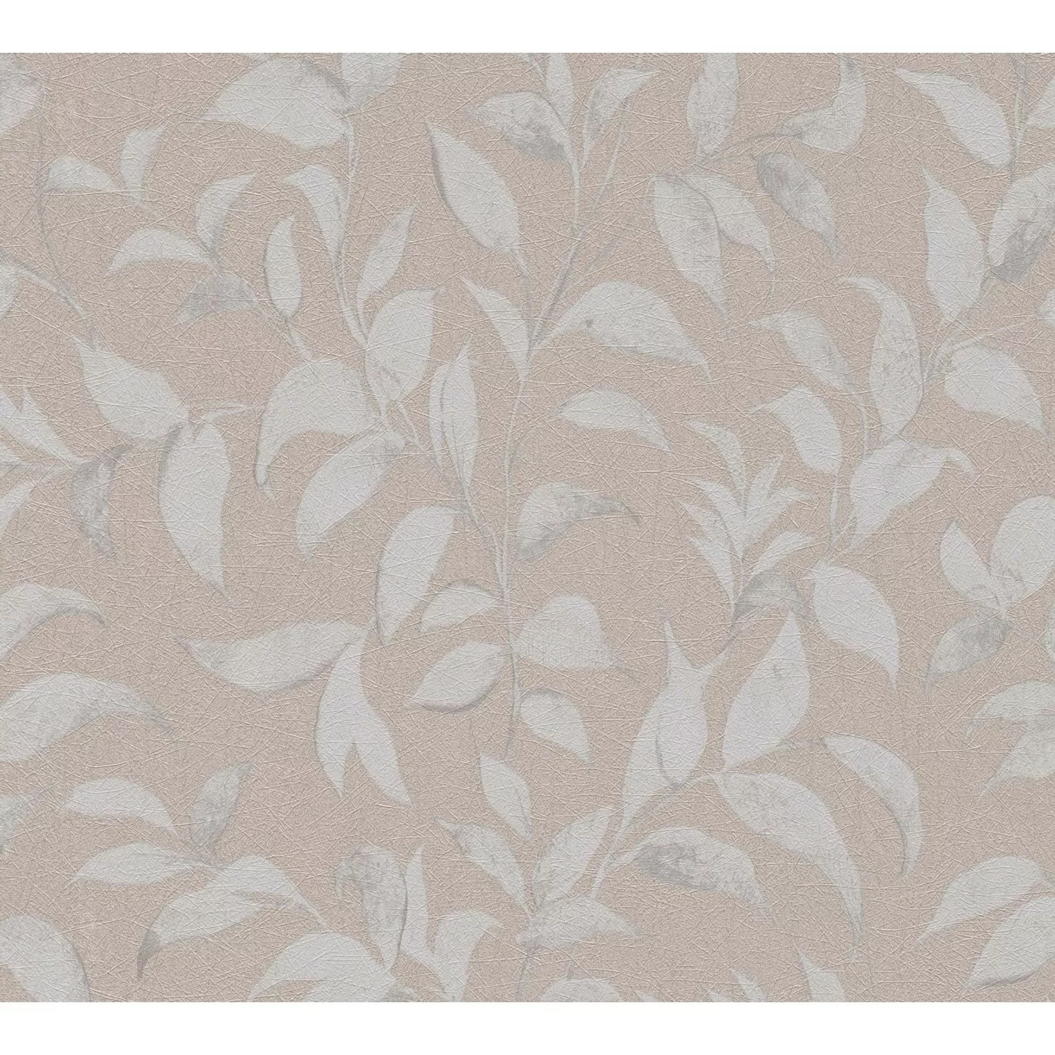 Bricoflor Blätter Tapete in Beige Grau Florale Vliestapete mit Vinyl Strukt günstig online kaufen