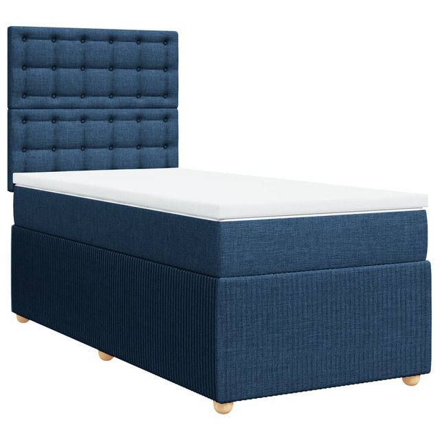 vidaXL Bett Boxspringbett mit Matratze Blau 90x190 cm Stoff günstig online kaufen