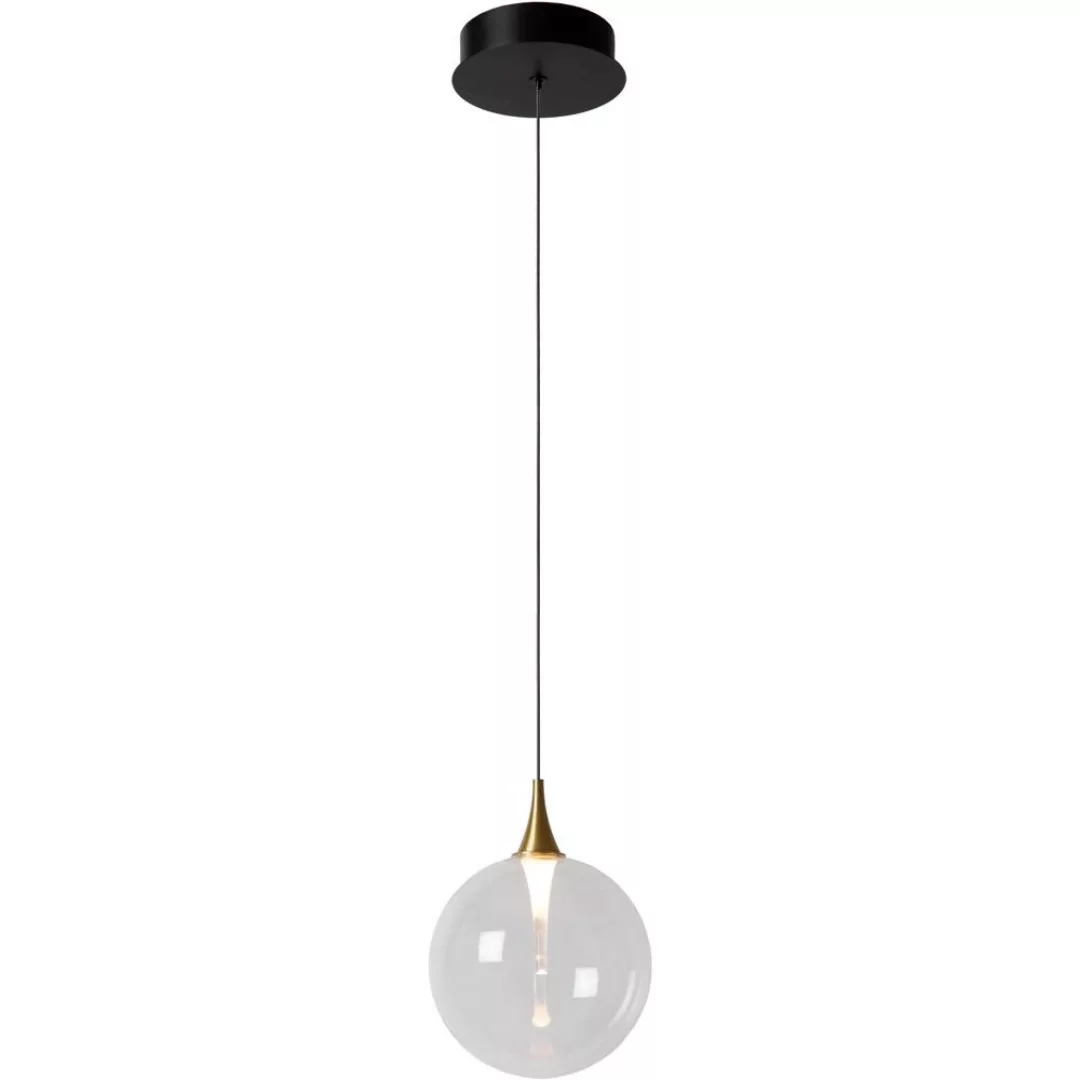 LED Pendelleuchte Gisela in Transparent-milchig und Schwarz-matt 5W 290lm günstig online kaufen