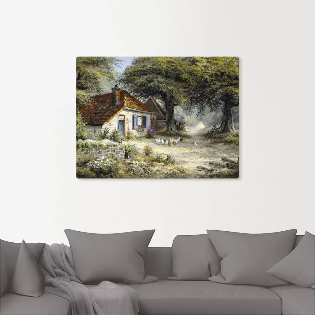 Artland Wandbild "Märchenhaftes Ferienhaus", Garten, (1 St.), als Leinwandb günstig online kaufen