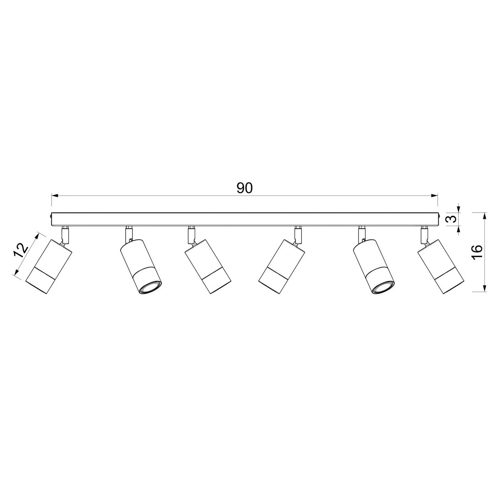 Deckenstrahler Link, titan-goldfarben, Länge 90 cm, 6-flg. günstig online kaufen