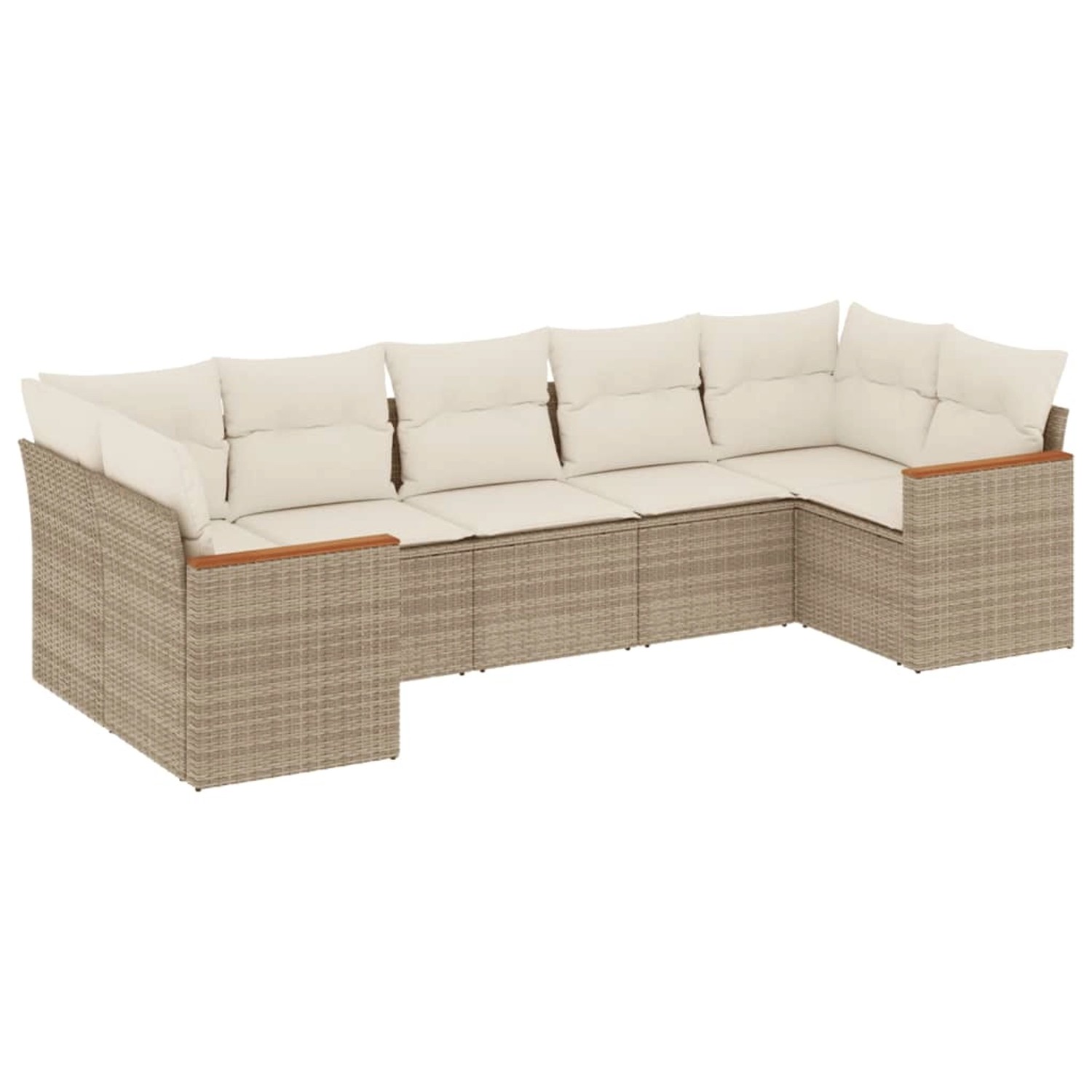 vidaXL 7-tlg Garten-Sofagarnitur mit Kissen Beige Poly Rattan Modell 262 günstig online kaufen