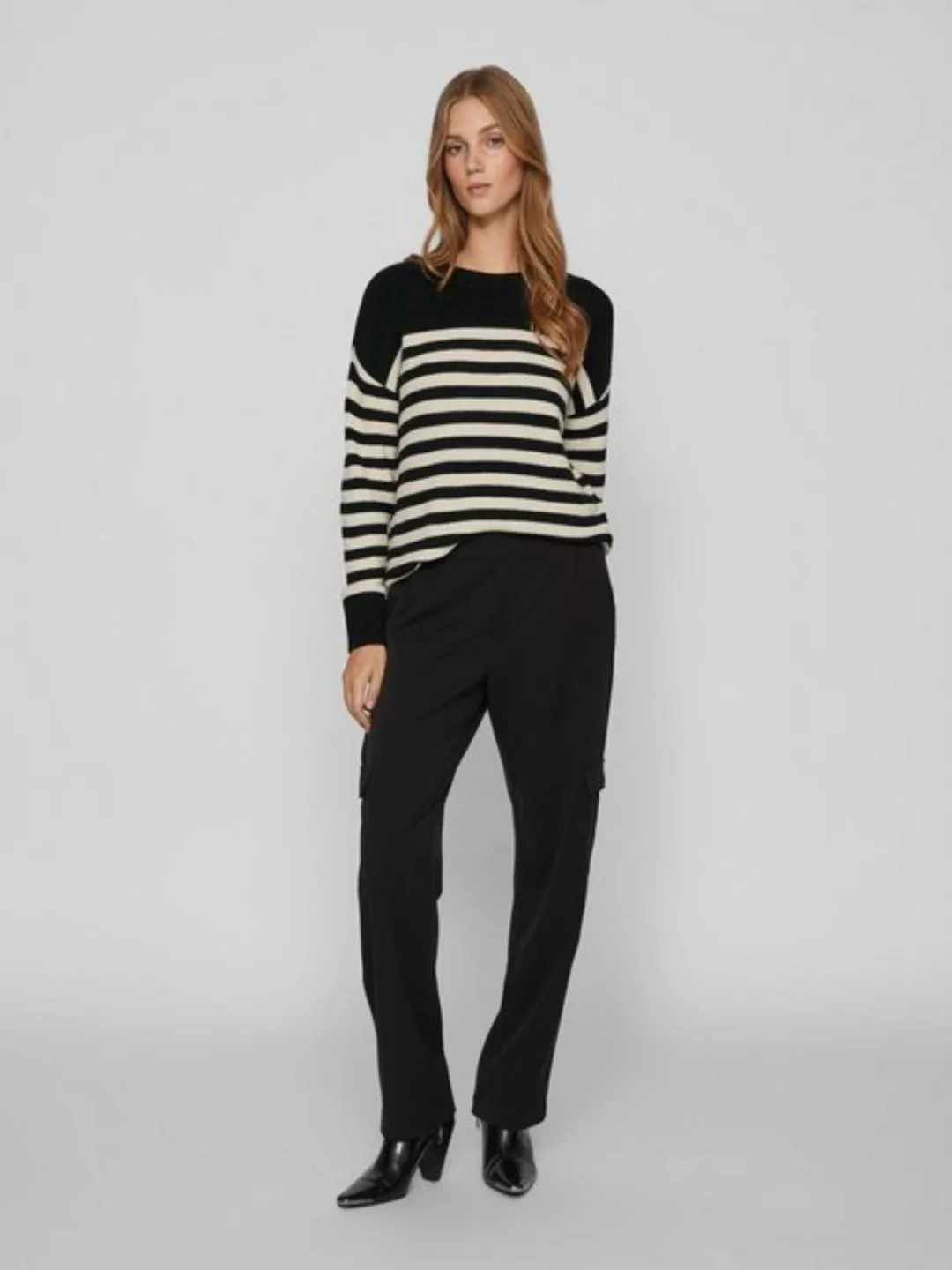 Vila Rundhalspullover VIRIL RIB STRIPE L/S KNIT TOP - NOOS günstig online kaufen