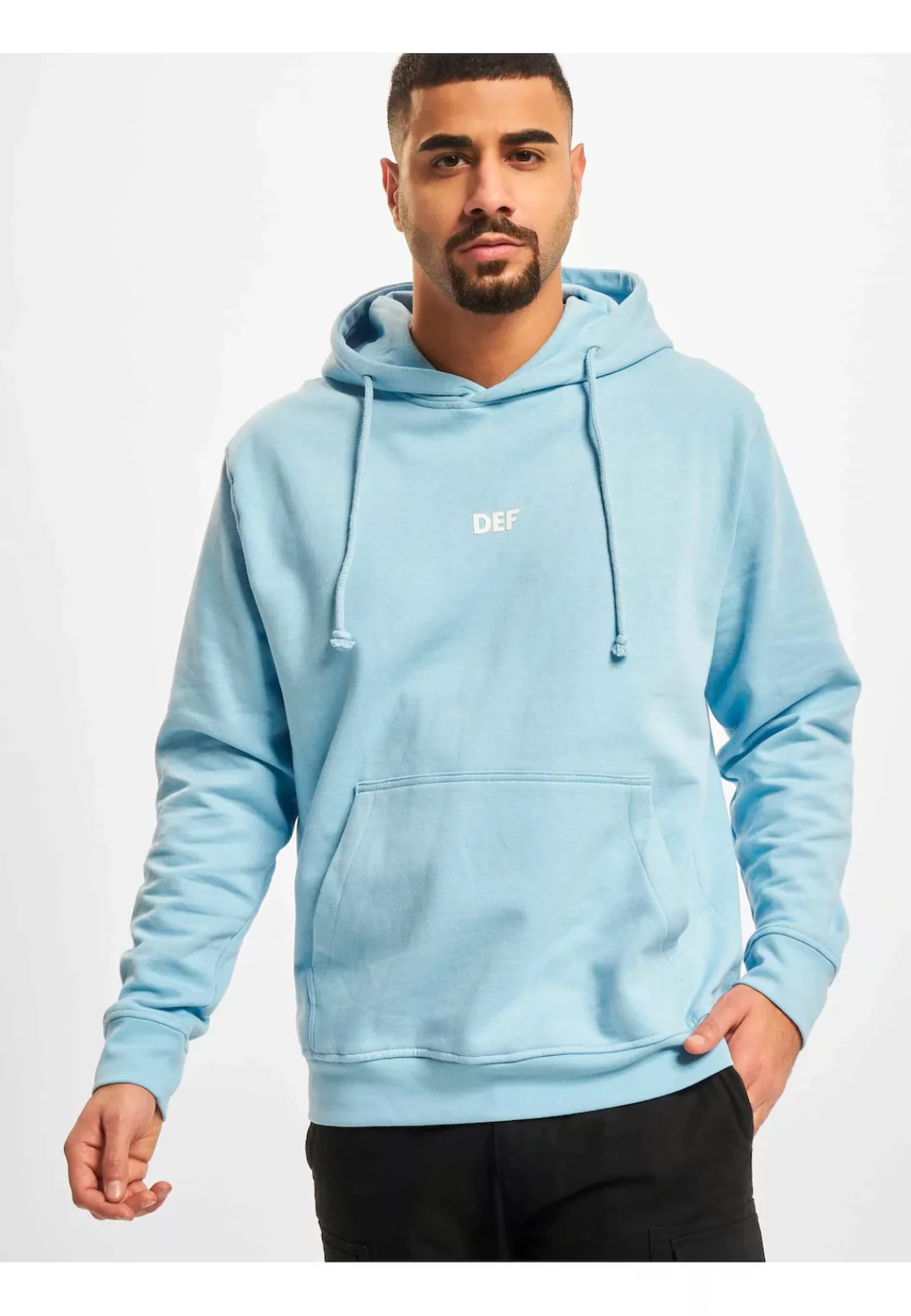 DEF Kapuzensweatshirt "DEF Herren DEF Oversized Hoody Light Blue" günstig online kaufen