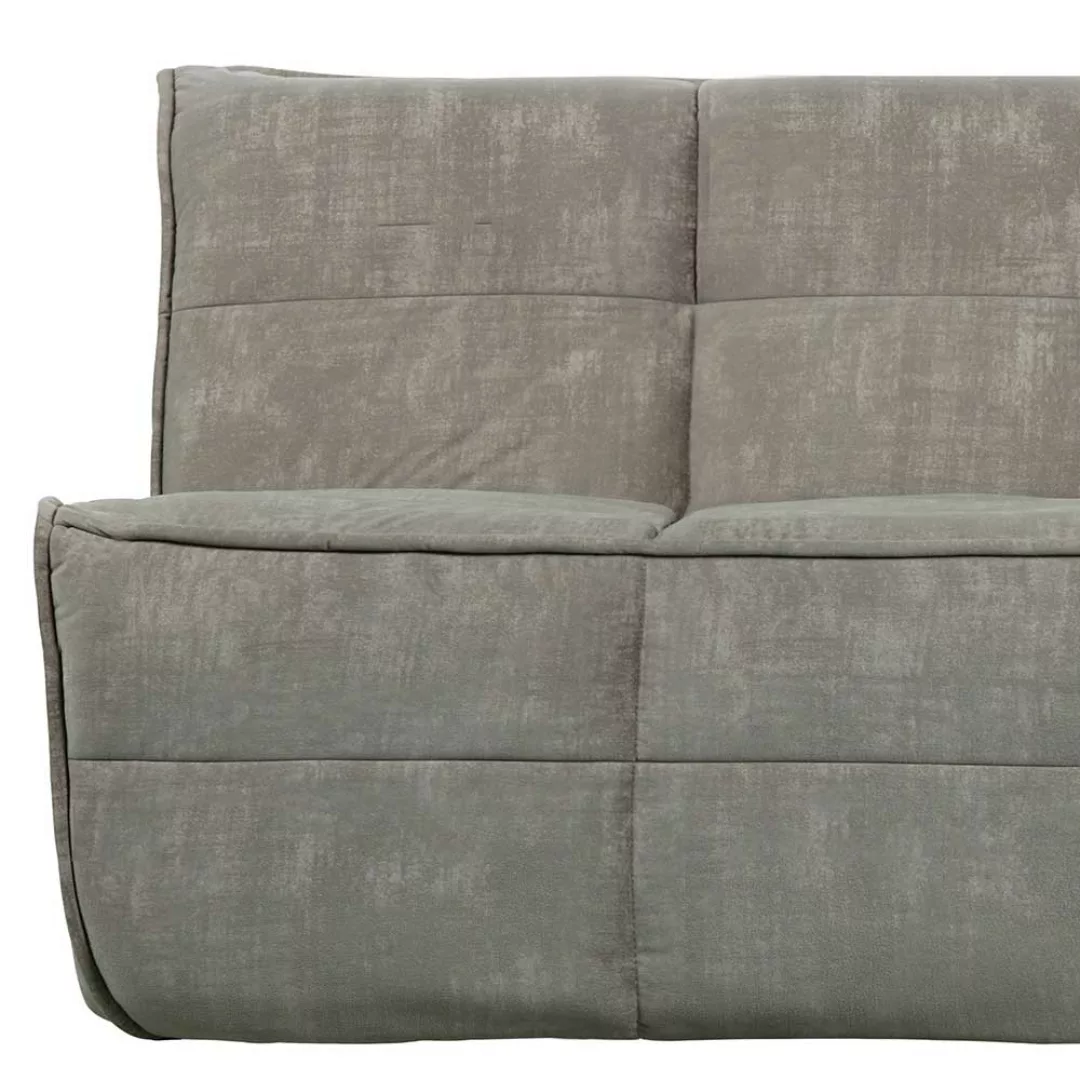 Dreisitzer Sofa in Grau Samt 210 cm breit günstig online kaufen