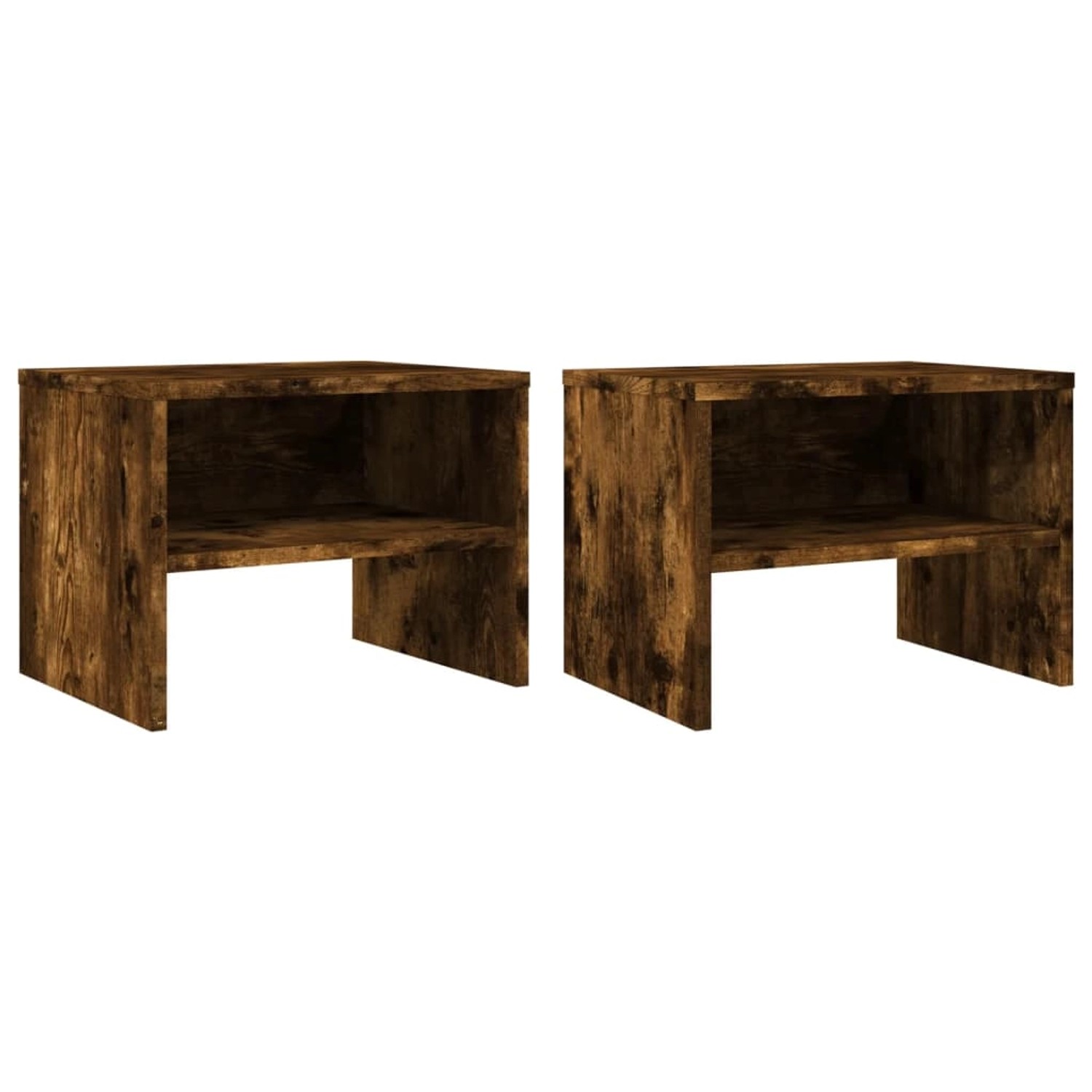 vidaXL Nachttische 2 Stk Räuchereiche 40x30x30 cm Holzwerkstoff günstig online kaufen